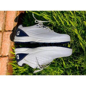 FootJoy ARC SL Golf Shoes White Navy Size 7.5M Waterproof Spikeless Comfort Fit